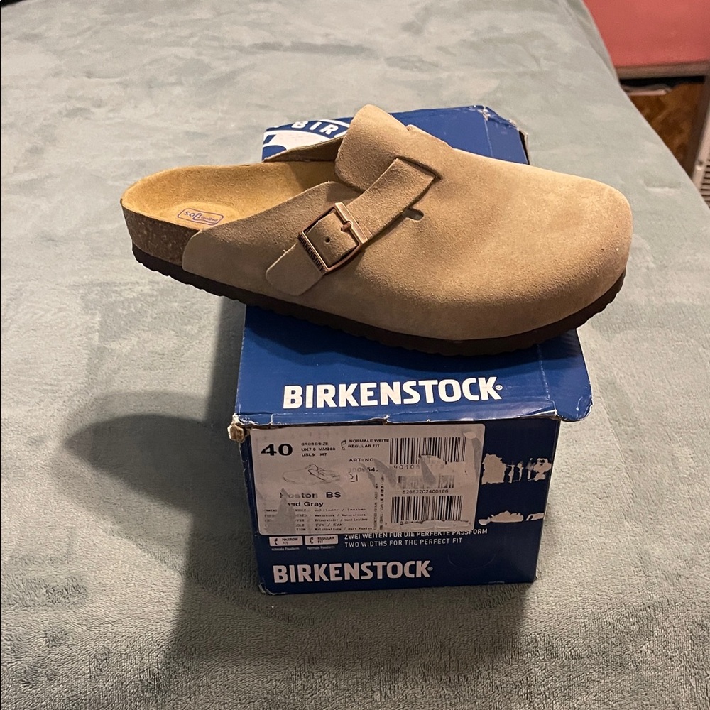 Birkenstock Light Brown Suede Slip-Ons